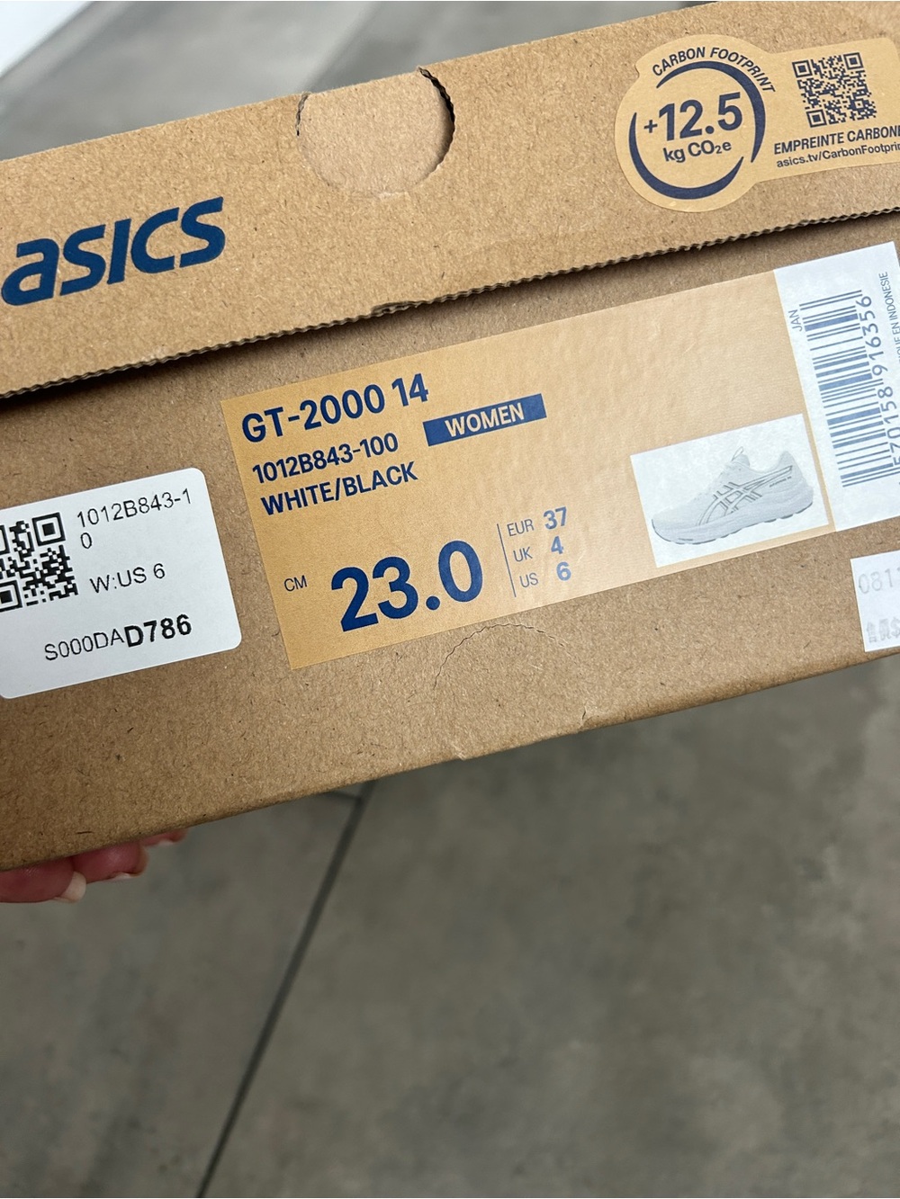 NEW ASICS Women's GT-2000 14 Running Shoes white black 6 - Picture 2 of 8